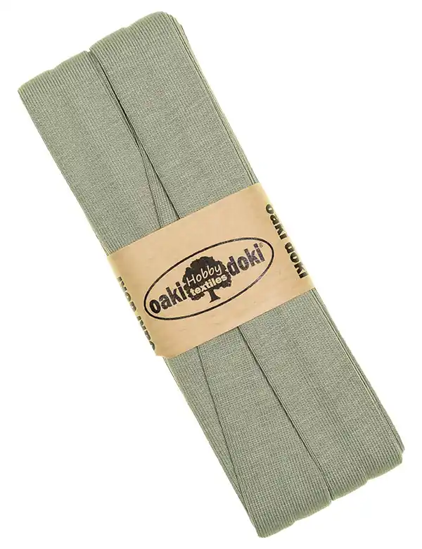 Saisonangebot 3m Elastisches Schrägband aus Jersey dusty green – Jerseyschrägband 40/20/10