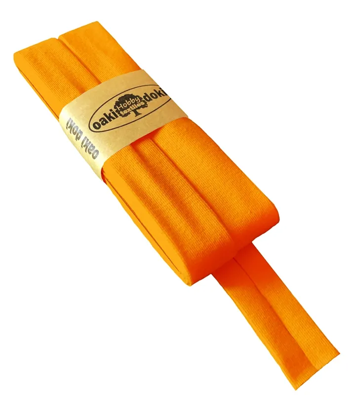 3m Elastisches Schrägband aus Jersey neon orange – Jerseyschrägband 40/20/10 Jetzt Kaufen
