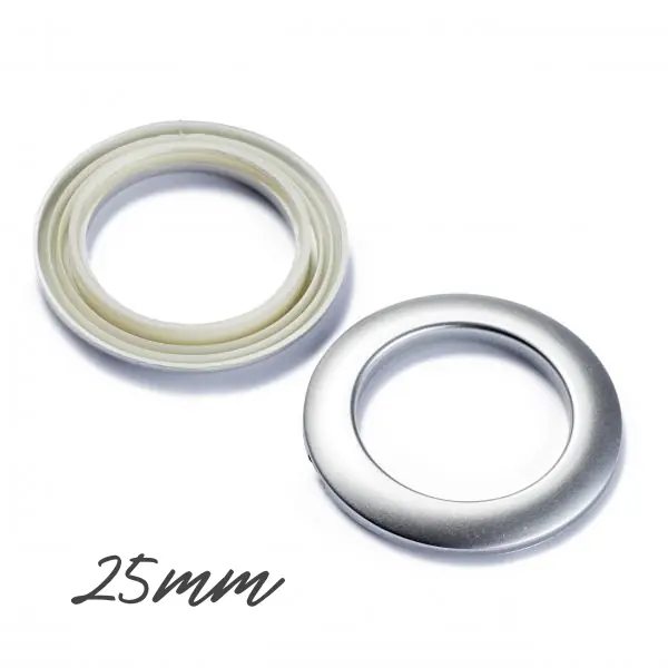 Aktuell Maxi Öse aus Kunststoff matt silber 25mm – Vorhangöse Gardinenring Stofföse Click von Prym