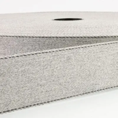4cm Gurtband hellgrau – Taschengurt Gürtelband doubleface recycelter Baumwolle Exklusiv
