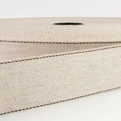 Premium 4cm Gurtband beige – Taschengurt Gürtelband doubleface recycelter Baumwolle