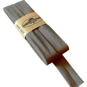 3m Elastisches Schrägband aus Jersey graubraun - Jerseyschrägband 40/20/10 Ausverkauf
