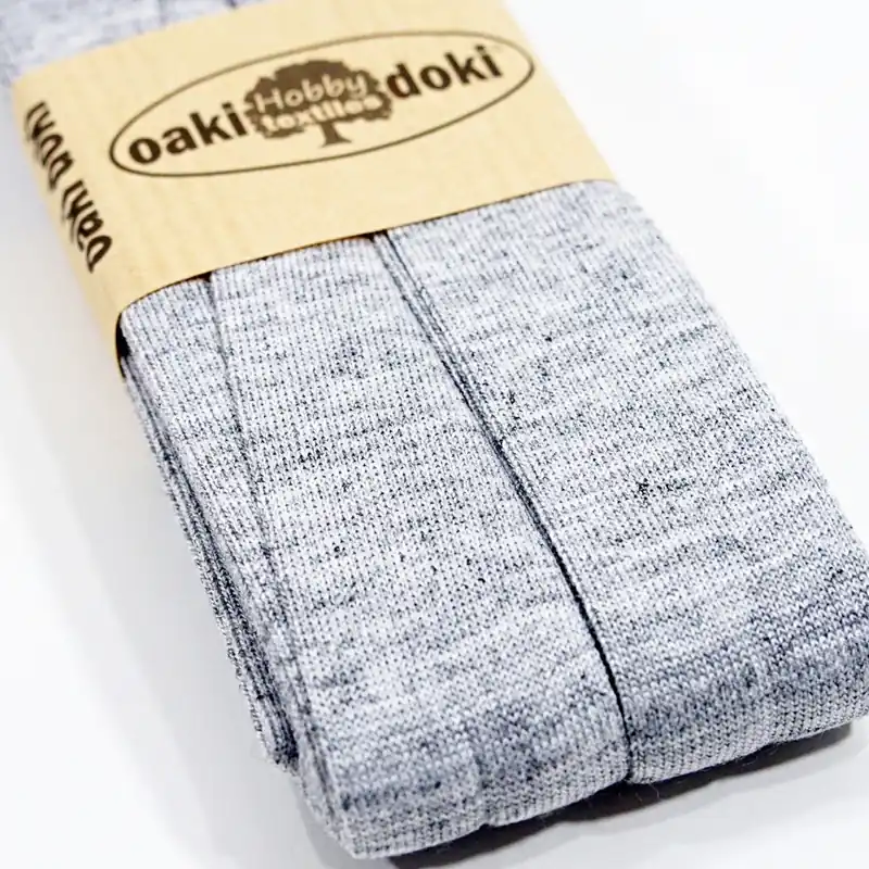 3m Elastisches Schrägband aus Jersey hellgrau meliert – Jerseyschrägband 40/20/10 Online Kaufen