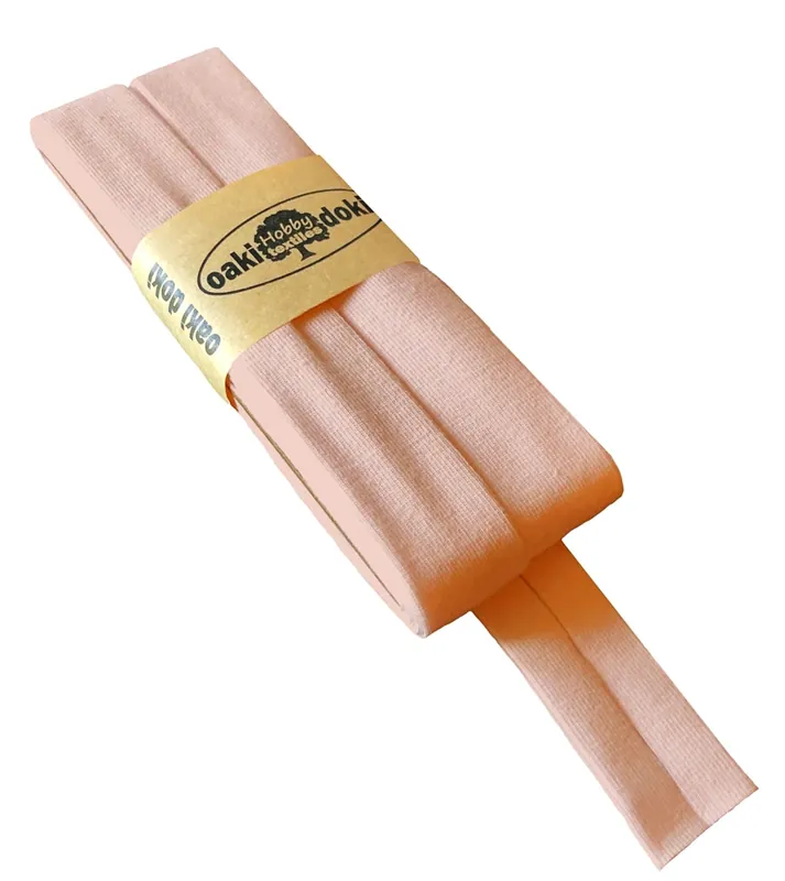 3m Elastisches Schrägband aus Jersey zart rosa – Jerseyschrägband 40/20/10 Mengenrabatt