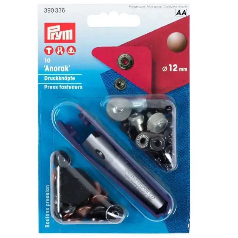 Gleich Bestellen 10 Anorak Druckknöpfe PRYM – 12mm altkupfer mit Werkzeug
