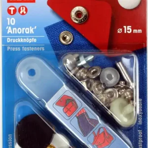 Exklusiv 10 Anorak Druckknöpfe PRYM – 15mm weiß mit Werkzeug