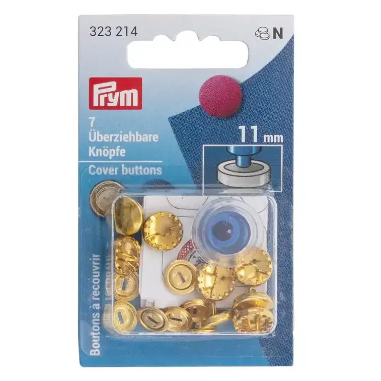 Premium 7 überziehbare Knöpfe 11mm mit Werkzeug von Prym – Knöpfe selbst beziehen