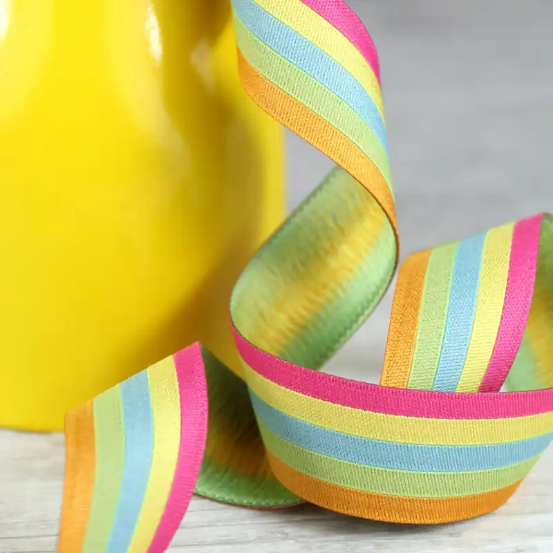 Webband STRIPES sunlight Streifen neon bunt – 2cm breit von Farbenmix Begrenztes Angebot