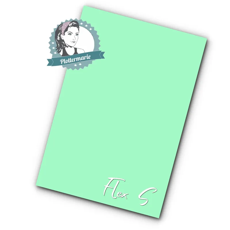Flexfolie für Textildruck mint grün A4 – Plotterfolie von Plottermarie Flex S Premium 80µ Hochwertig