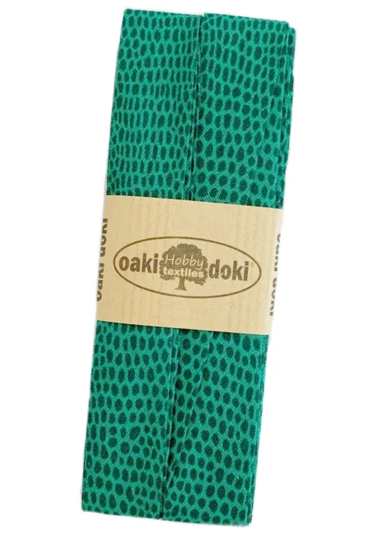 3m Schrägband Safari Schlange grün – Animal Print Snake Biasband Baumwolle 40/20/10 Sonderangebot