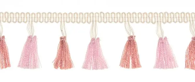 Tasselborte altrosa – Boho Tasselband Ethno Fransenband Quastenband Top-Preis