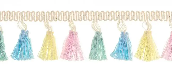 Tasselborte pastell bunt – Boho Tasselband Ethno Fransenband Quastenband Sichere Zahlung