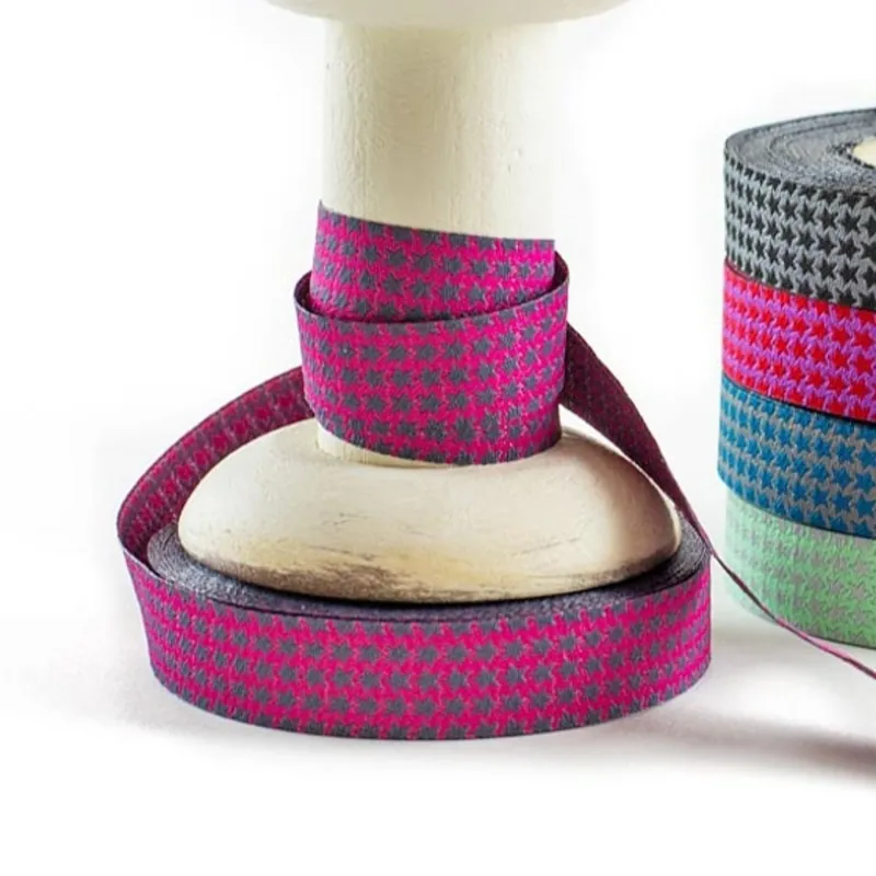 Top-Seller Webband Mini Staaars Sterne pink grau – 1,5cm breit von Farbenmix