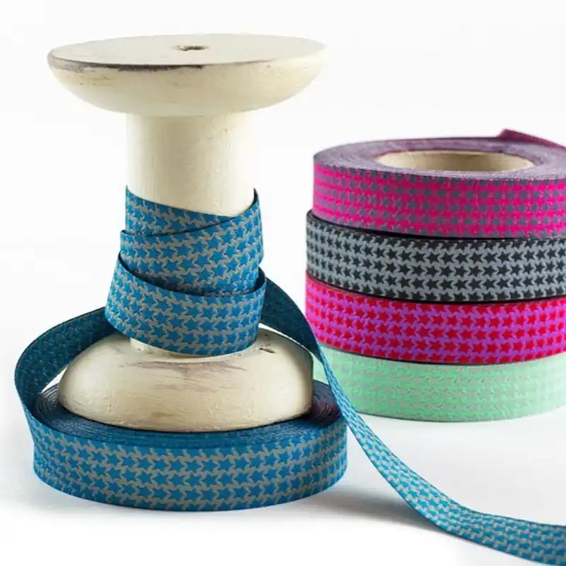 Webband Mini Staaars Sterne petrol grau – 1,5cm breit von Farbenmix Mega-Angebot