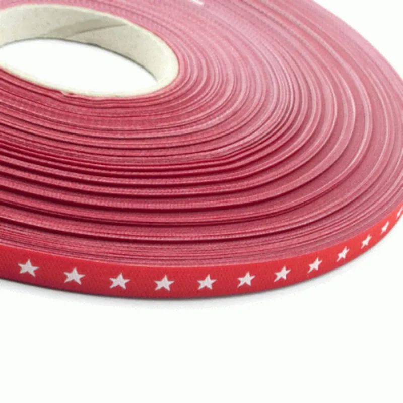 Webband STERNCHENBAND Sterne rot weiß– 0,7cm breit beidseitig Farbenmix Top-Seller