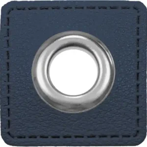 Ösen auf Kunstleder zum Aufnähen - Ösen Patches Ø 11mm in navy Rabatt