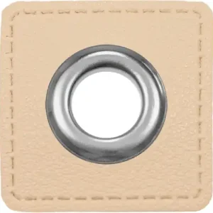 Ösen auf Kunstleder zum Aufnähen - Ösen Patches Ø 11mm in creme Preis Gesenkt