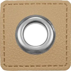 Ösen auf Kunstleder zum Aufnähen - Ösen Patches Ø 11mm in beige Top-Preis
