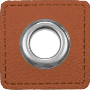 Limited Edition Ösen auf Kunstleder zum Aufnähen - Ösen Patches Ø 11mm in braun