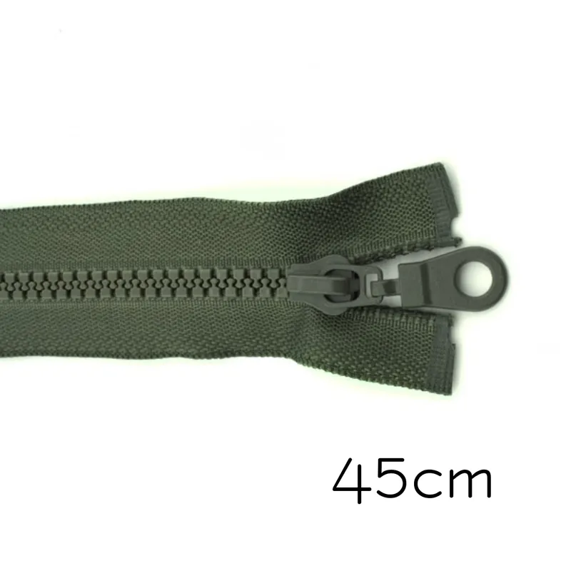 Reißverschluss Profil 5mm olive teilbar 45cm lang für Jacken und Westen O Zipper Sonderangebot