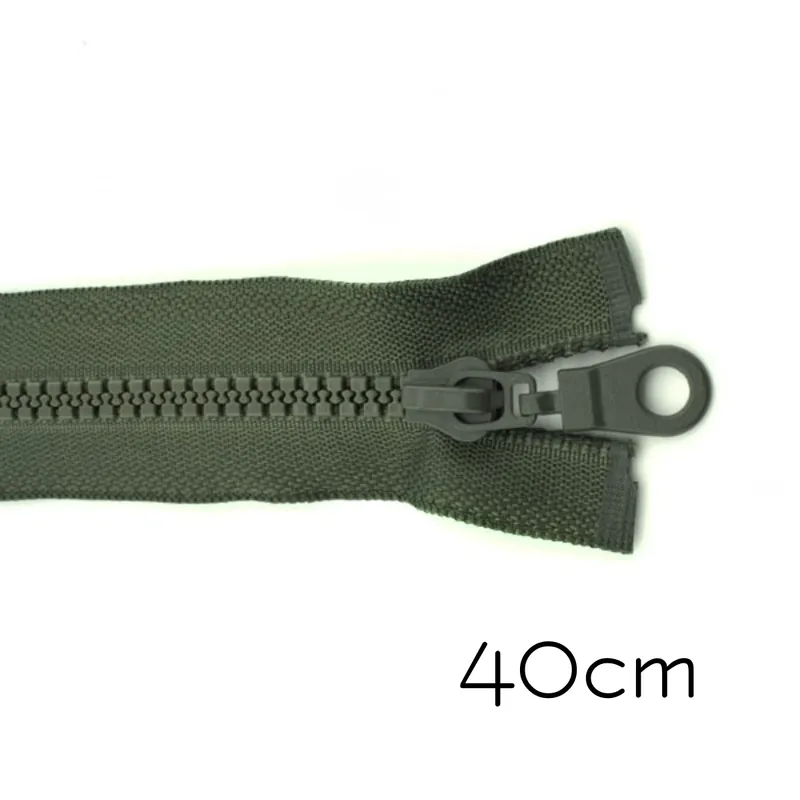 Reißverschluss Profil 5mm olive teilbar 40cm lang für Jacken und Westen O Zipper Top-Qualität