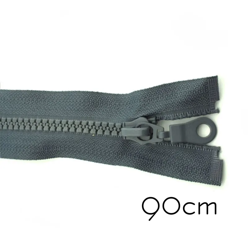 Reißverschluss Profil 5mm dunkelgrau teilbar 90cm lang für Jacken und Westen O Zipper Markenware