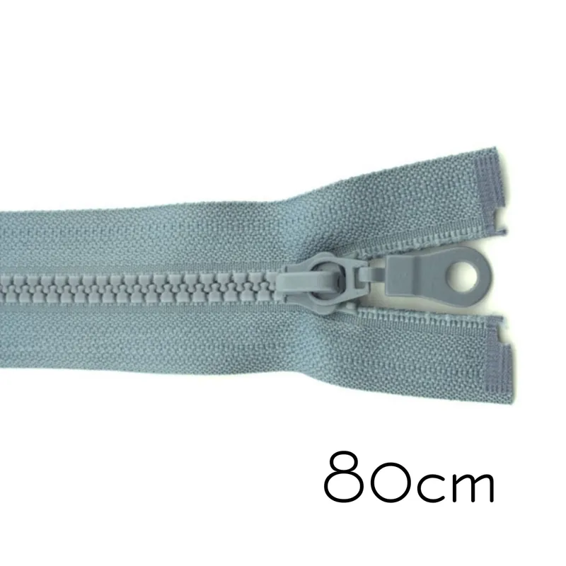 Gratis Versand Reißverschluss Profil 5mm grau teilbar 80cm lang für Jacken und Westen O Zipper