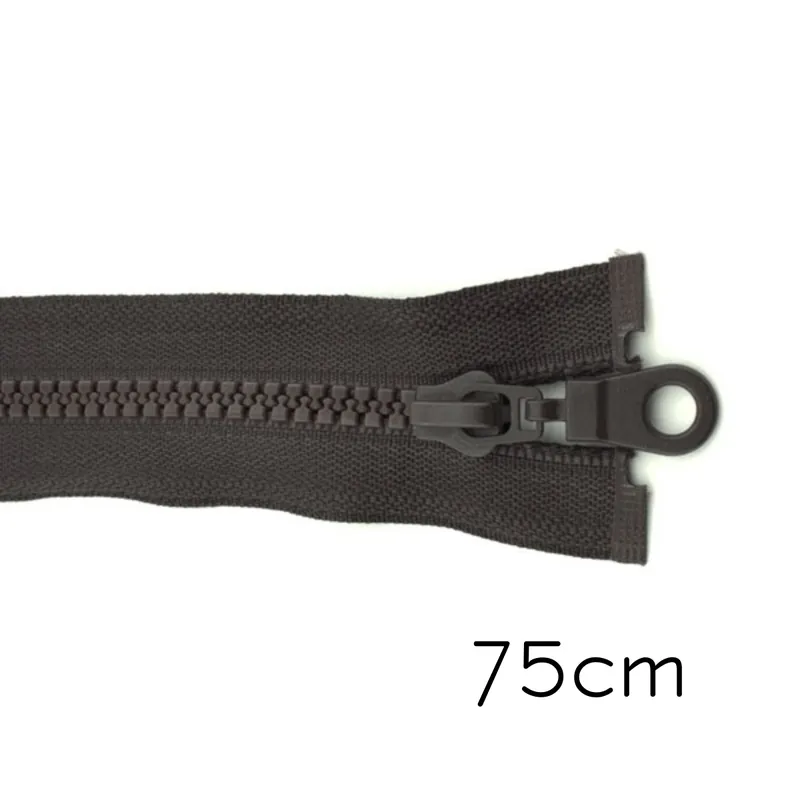 Reißverschluss Profil 5mm braun teilbar 75cm lang für Jacken und Westen O Zipper Knallerangebot