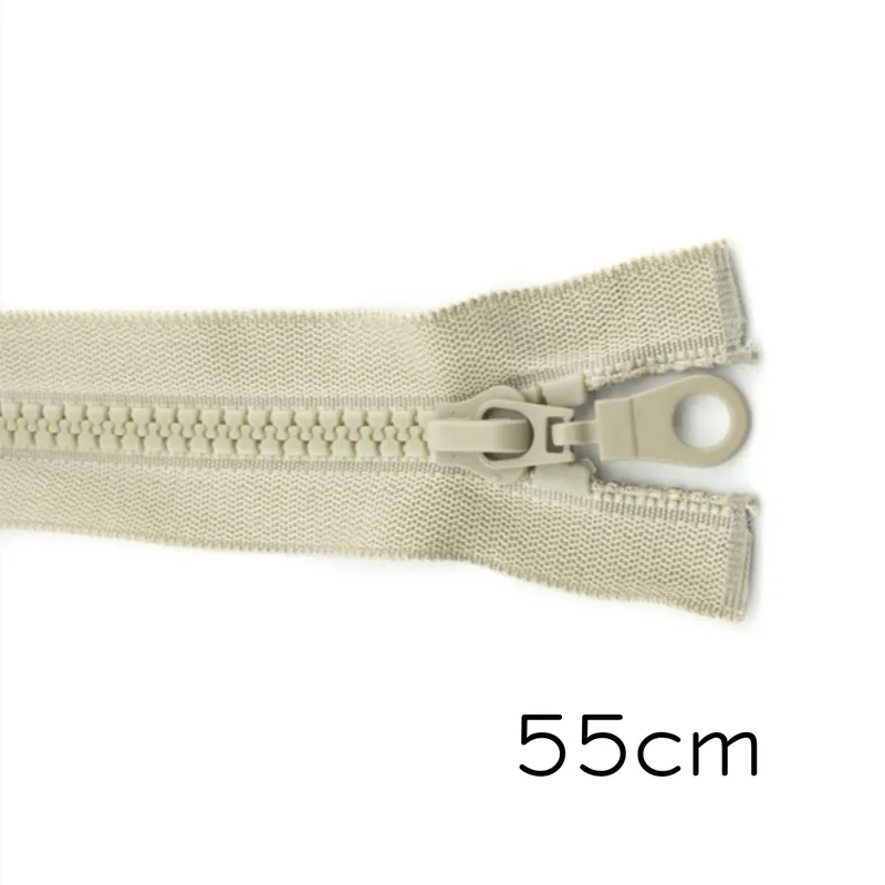 Geprüft Reißverschluss Profil 5mm beige teilbar 55cm lang für Jacken und Westen O Zipper