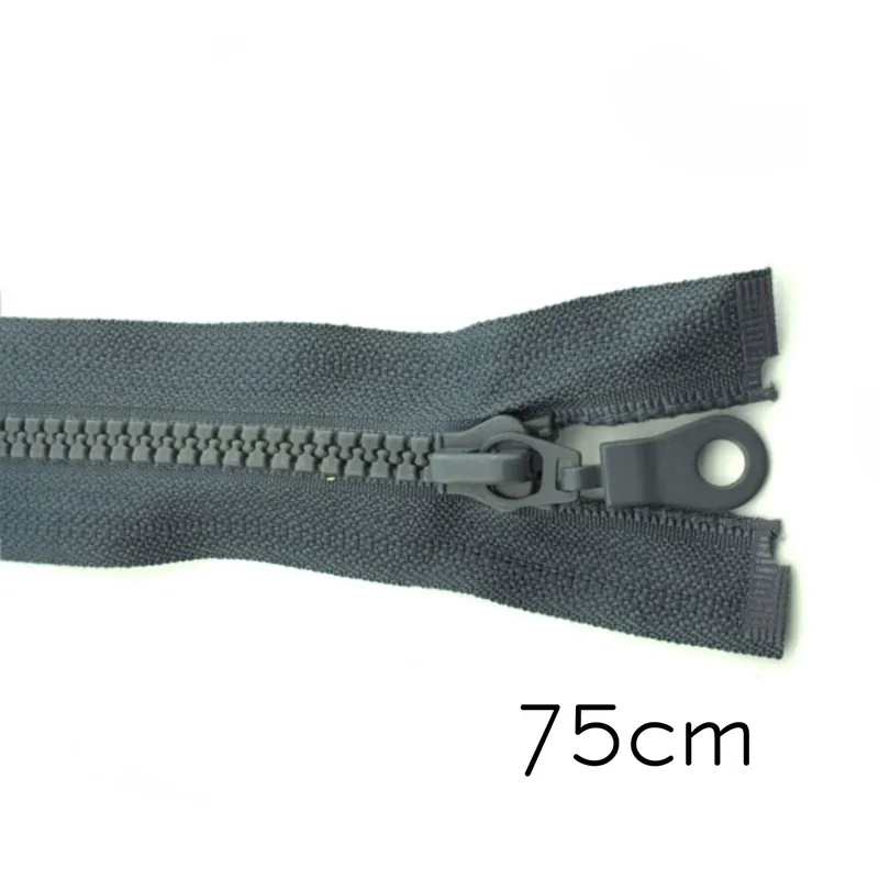 Direktkauf Reißverschluss Profil 5mm dunkelgrau teilbar 75cm lang für Jacken und Westen O Zipper