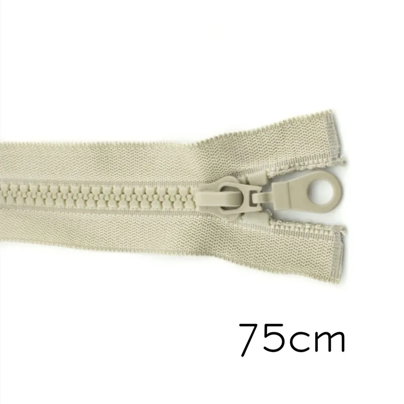 Geprüft Reißverschluss Profil 5mm beige teilbar 75cm lang für Jacken und Westen O Zipper