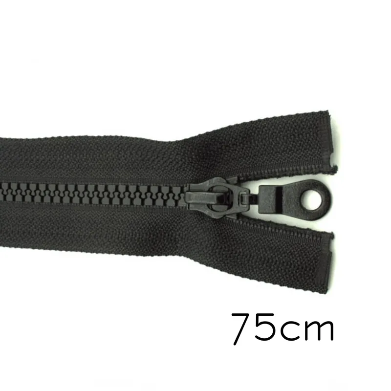 Reißverschluss Profil 5mm schwarz teilbar 75cm lang für Jacken und Westen O Zipper Limited Edition
