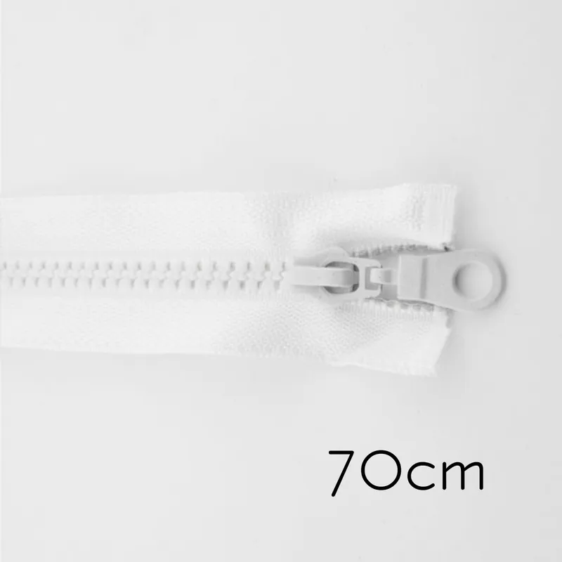 Reißverschluss Profil 5mm weiß teilbar 70cm lang für Jacken und Westen O Zipper Saisonangebot