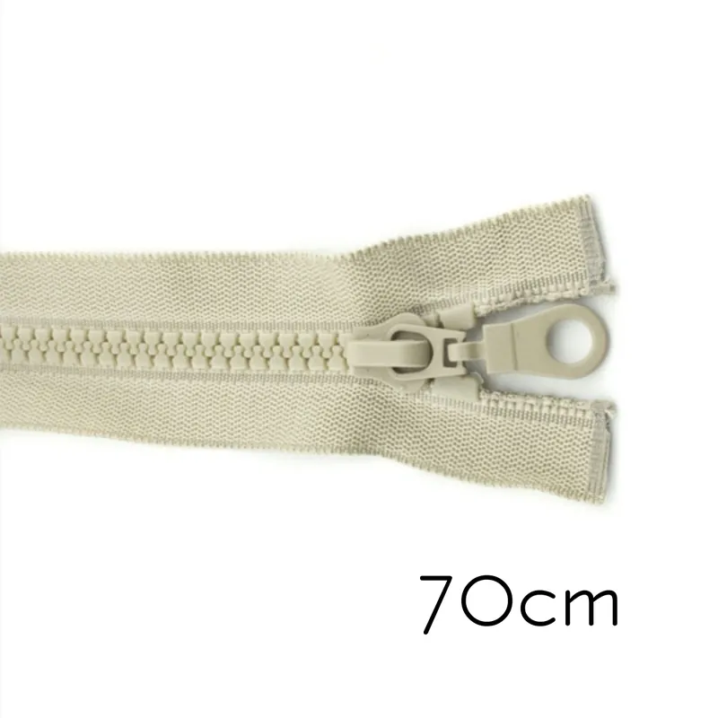 Zertifiziert Reißverschluss Profil 5mm beige teilbar 70cm lang für Jacken und Westen O Zipper