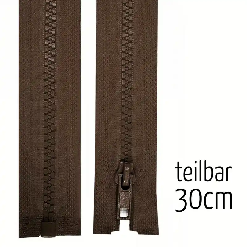 Sofort Bestellen Reißverschluss Profil 5mm braun teilbar 30cm lang für Jacken und Westen