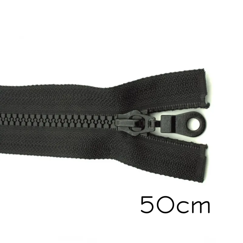 Kracherpreis Reißverschluss Profil 5mm schwarz teilbar 50cm lang für Jacken und Westen O Zipper