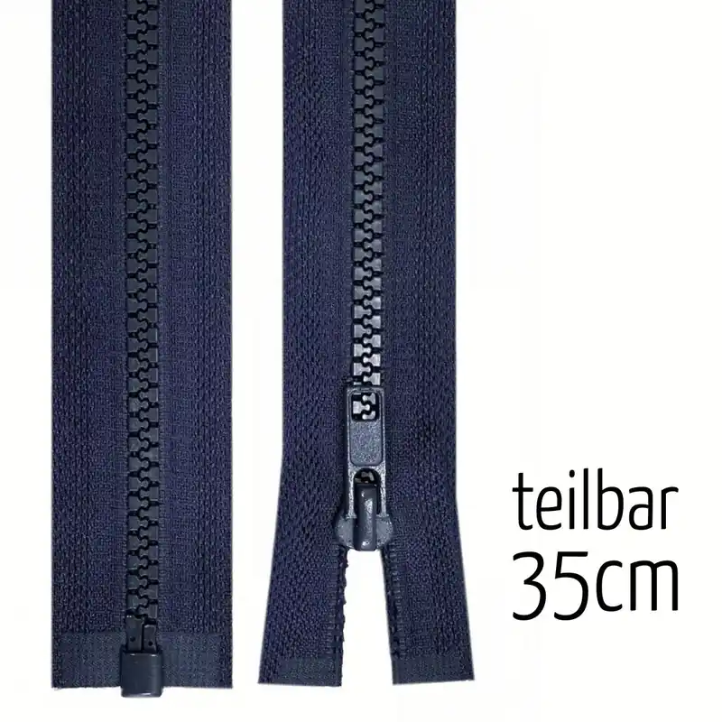 Schnäppchen Reißverschluss Profil 5mm navy dunkelblau teilbar 35cm lang für Jacken und Westen