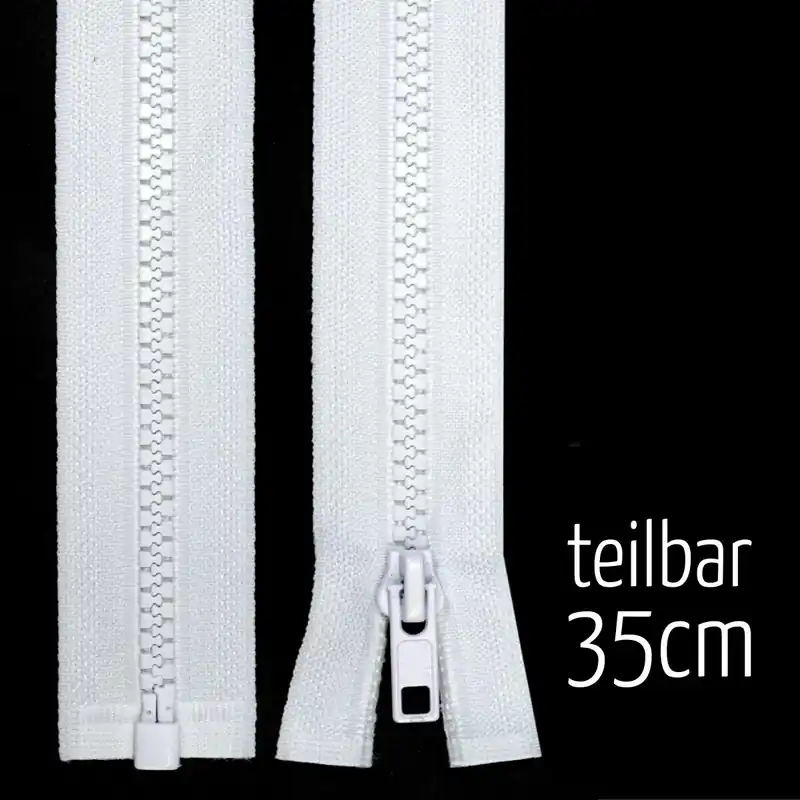Reißverschluss Profil 5mm weiß teilbar 35cm lang für Jacken und Westen Must-Have