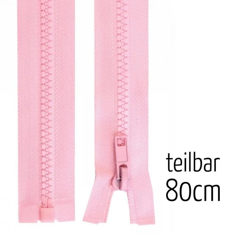 Reißverschluss Profil 5mm rosa teilbar 80cm lang für Jacken und Westen Exklusiv