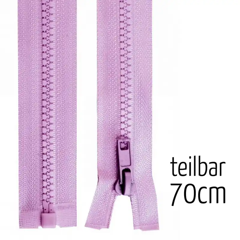 Reißverschluss Profil 5mm flieder teilbar 70cm lang für Jacken und Westen Nur Heute