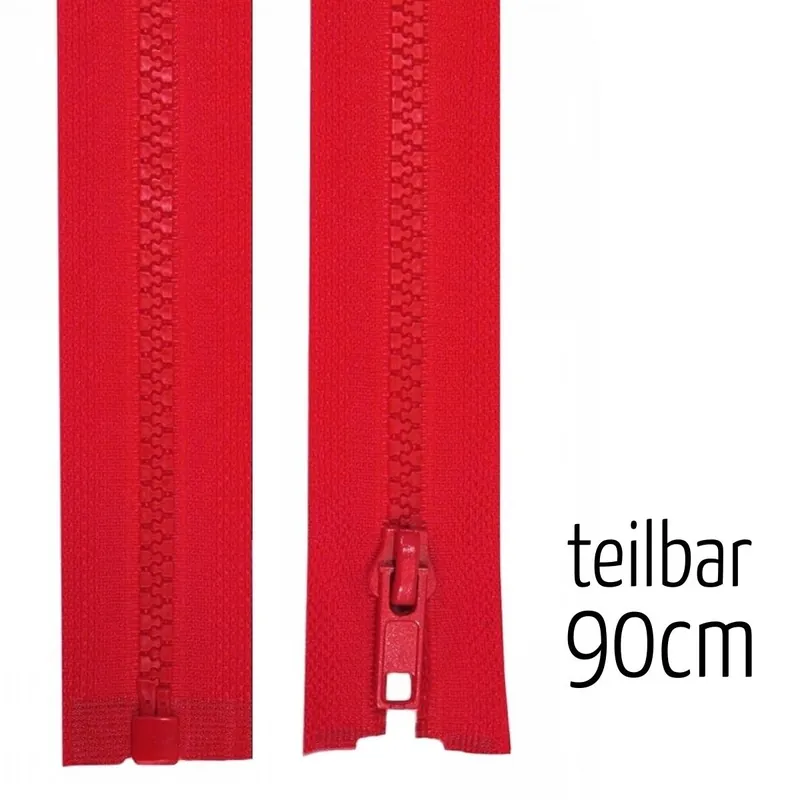 Reißverschluss Profil 5mm kirsch rot teilbar 90cm lang für Jacken und Westen Schneller Versand