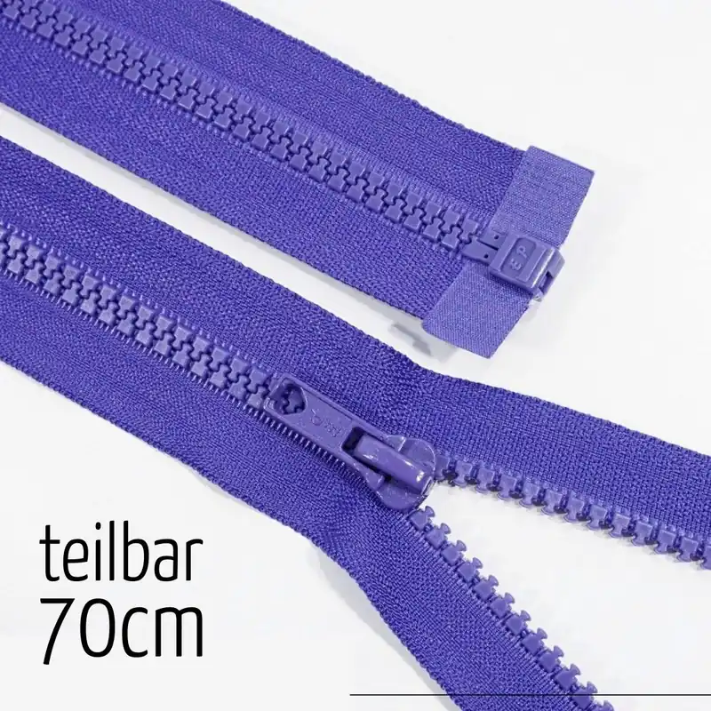 Reißverschluss Profil 5mm lila violett teilbar 70cm lang für Jacken und Westen Top-Seller