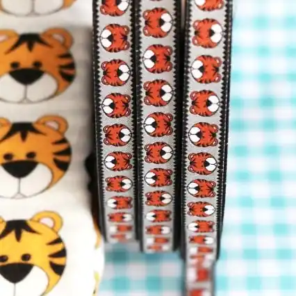 Günstig Webband TIGER KARL silber orange – 1,2cm breit von Cherry Picking / Farbenmix
