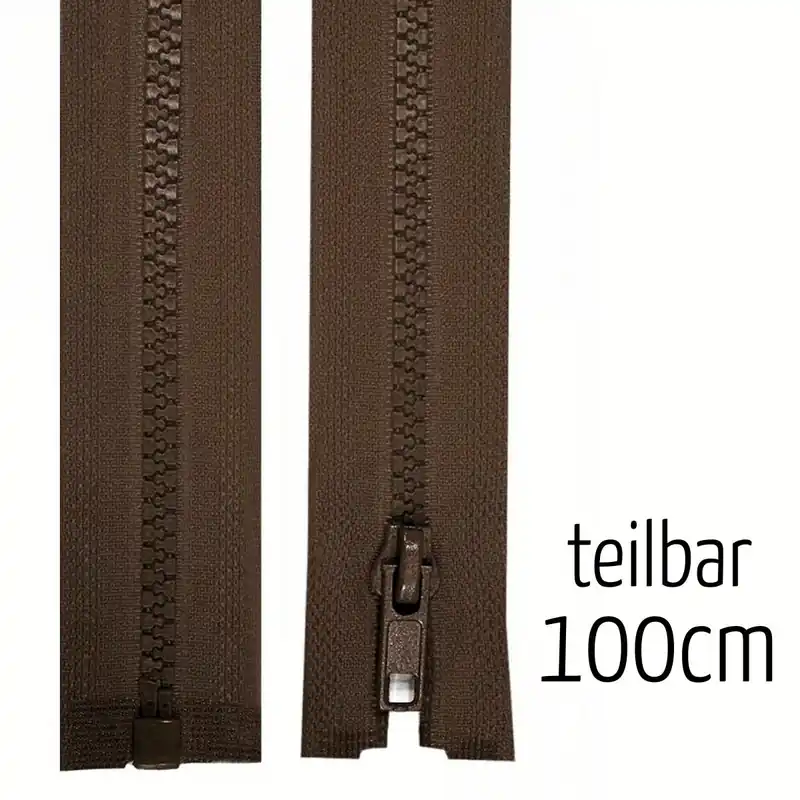 Saisonangebot Reißverschluss Profil 5mm braun teilbar 100cm lang für Jacken und Westen