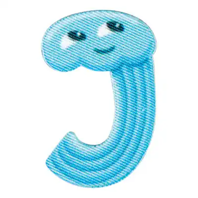 Top-Angebot Bunter Buchstabe J zum Aufbügeln Qualle – ABC Applikation Tiere Bügelbuchstaben