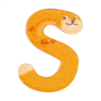 Bunter Buchstabe S zum Aufbügeln Otter – ABC Applikation Tiere Bügelbuchstaben Top-Seller