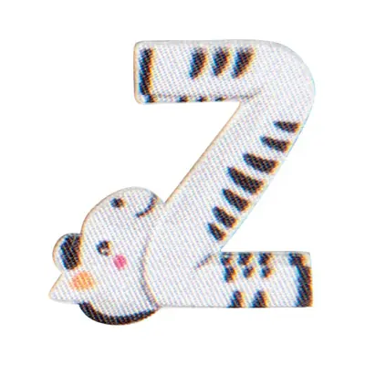 Bunter Buchstabe Z zum Aufbügeln Zebra – ABC Applikation Tiere Bügelbuchstaben Beliebt