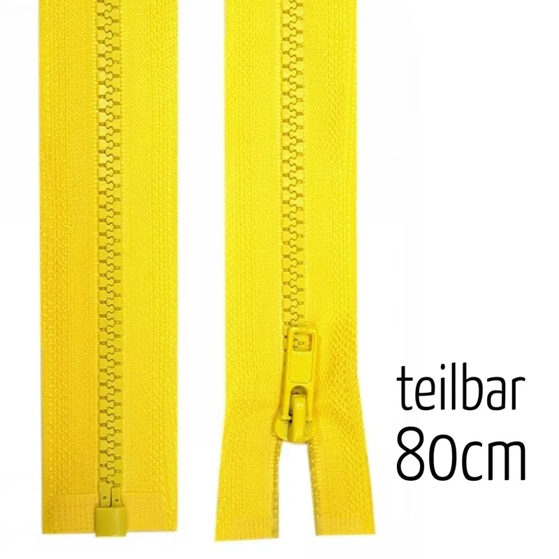 Reißverschluss Profil 5mm gelb teilbar 80cm lang für Jacken und Westen Heute Kaufen