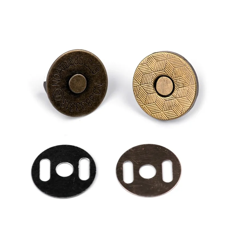 Hochwertig Magnetverschluß flach altmessing – dünner Magnetknopf rund 18mm