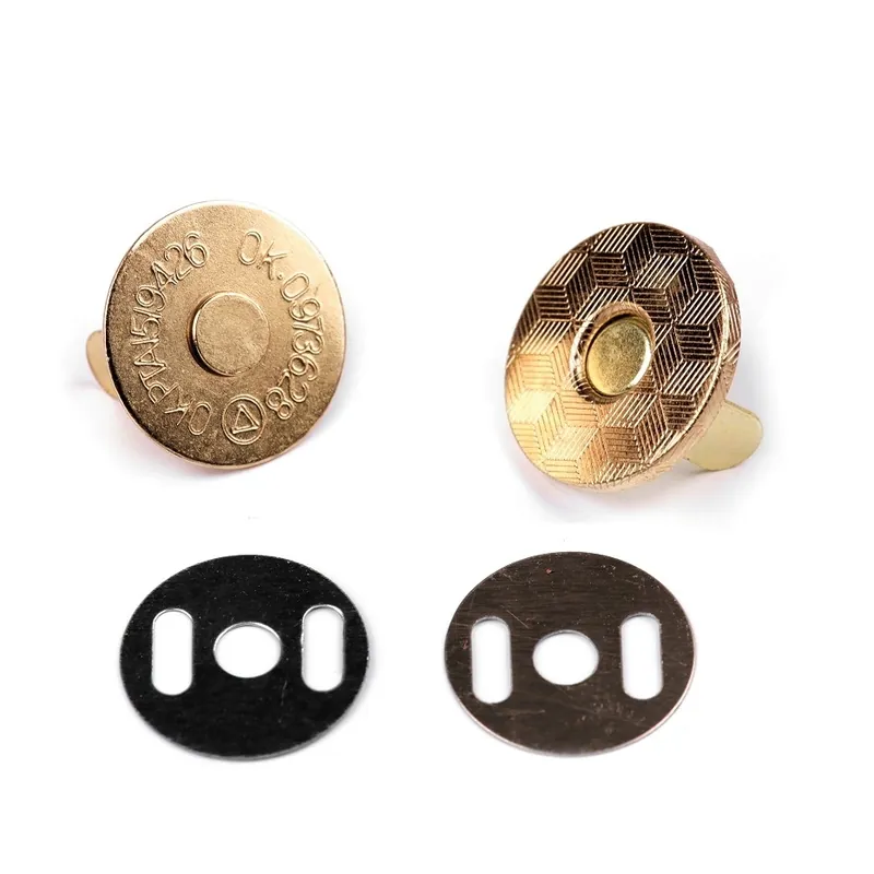 Jetzt Zugreifen Magnetverschluß flach gold – dünner Magnetknopf rund 18mm